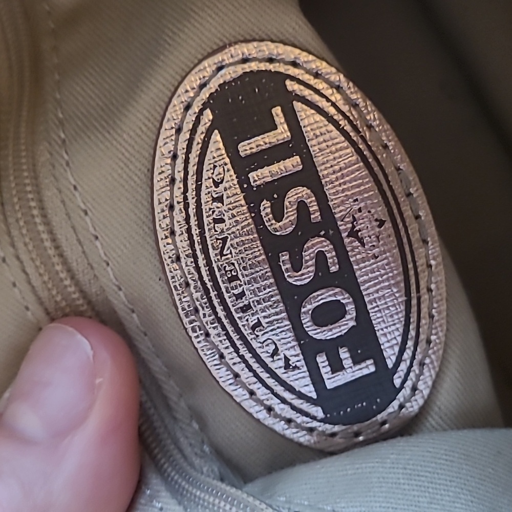 Fossil Tan Faux Snake Skin Shoulder Bag - Picture 7 of 8
